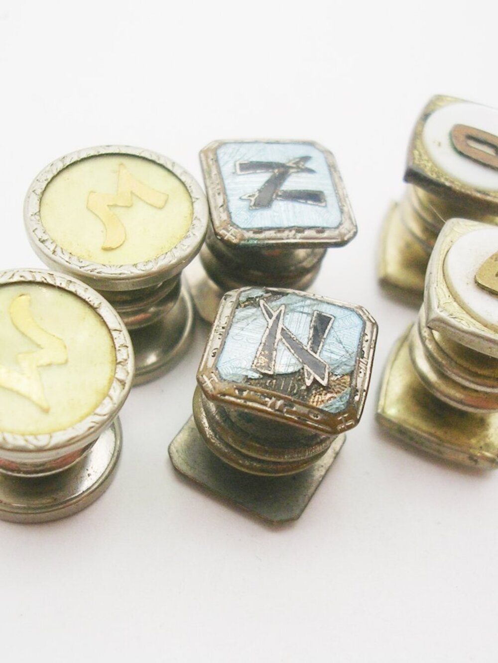 Art Deco Cufflinks Lot of 3 double sided snap link style Initials